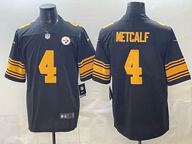 Men 2026 Pittsburgh Steelers #4 Metcalf Black Nike Limited NFL Jersey 01